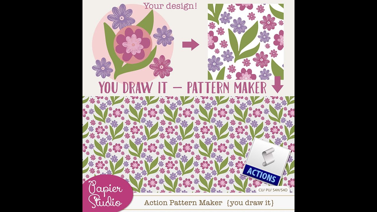 Photoshop Action Pattern Maker Digital Scrapbooking - YouTube