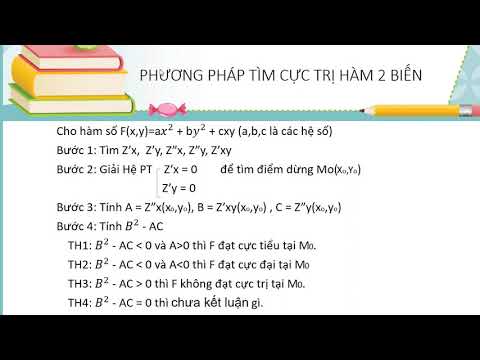 Video TOÁN CAO CẤP- PHƯƠNG PHÁP TÌM CỰC TRỊ HÀM SỐ 2 BIẾN - youtube