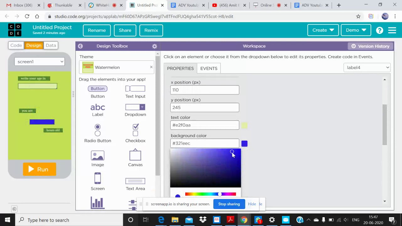 How to make a own app in 5 mins which tells your age in hours. - YouTube