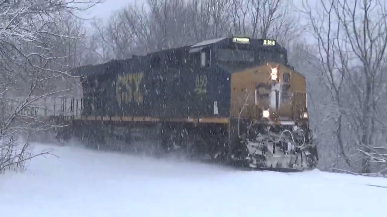 CSX M383 with a Rear DPU in Lacona NY...12-7-2025