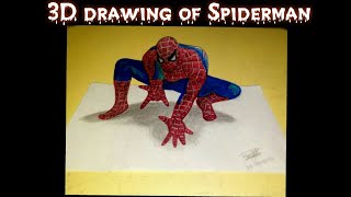 Spiderman 3D drawing l artist mini world #spiderman #3D #drawing #art