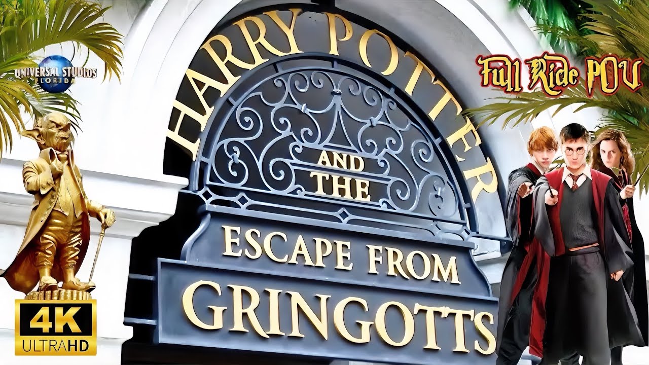 Harry Potter and the Escape from Gringotts I Full Ride and Queue I Epic Theme Parks Crew I 4K 2024