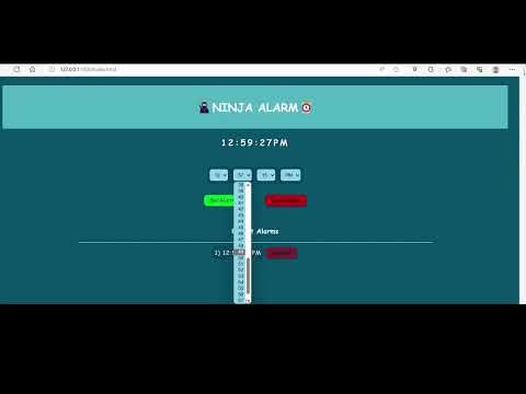 Ninja Alarm Clock using Html, Css & Java