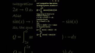 ∫arccos(sin(x)) dx [0, 2π] MIT Integration Bee 2024, Qualifying Exam, Question 5 #mitintegrationbee