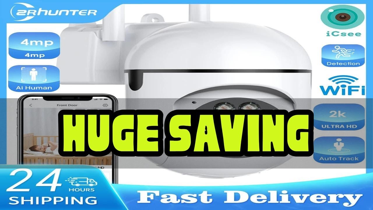 4MP Wifi Camera Outdoors 2K HD Security PTZ IP Camera AI Auto Detect Tracking Indoor Baby Night Col