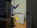 Hose undergoing cold-flexibility test