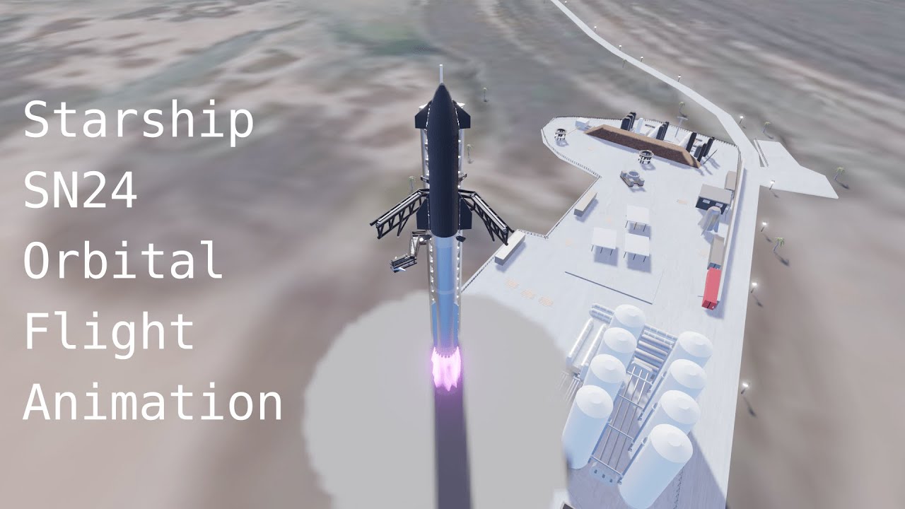 SpaceX Starship SN24 Starlink Deployment Orbital Flight Test Animation ...