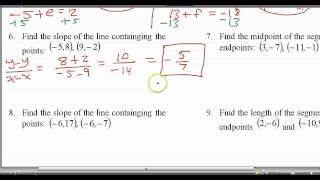 Day 04 HW - Slope, Midpoint, Distance and Finding the Missing Endpoint Net Worth
