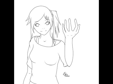 Anime outline girl
