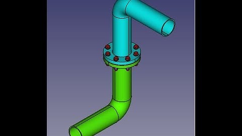 FREECAD #26 - PIPE + CURVE + FLANGE + FASTENERS