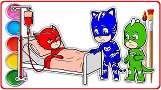 PJ Masks: Catboy & Gekko Sad Because Owlette Is Sick | PJ Masks Drawing & Coloring Pages