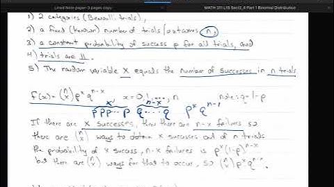 Probability Theory L18 Section 2.4 Part 1 Binomial Distribution
