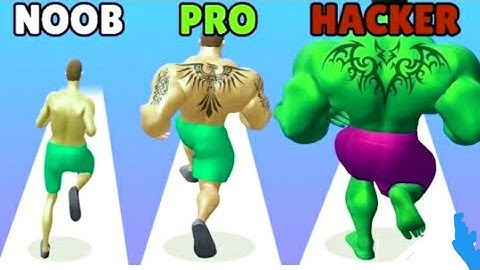 NOOB VS PRO VS HACKER Muscle Rush H5Games Android
