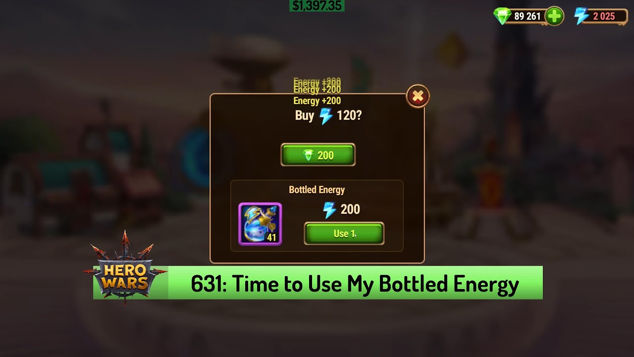 Let's Play Hero Wars 631 Using Most of My Bottled Energy to Finish
