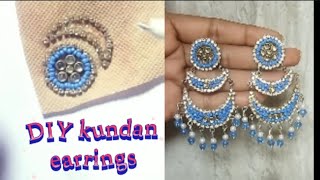 : Kundan earrings making tutorial ||      #diy#trending#jewellery#DIYbyMS
