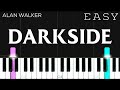 Alan Walker - Darkside ft. Au/Ra & Tomine Harket | EASY Piano Tutorial