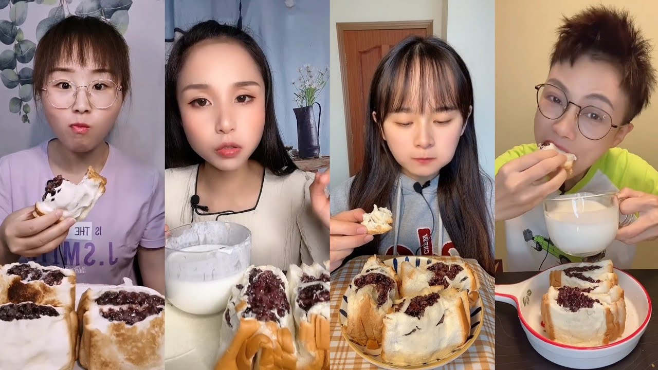 Soft puple rice bread | Kwai Mukbang ASMR | Big bites
