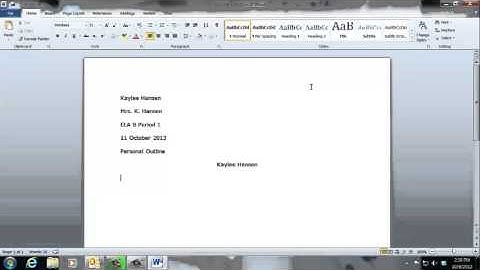 MLA Formal Outline