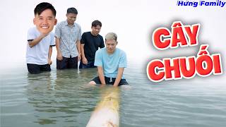 Hưng Troll Thử Thách Ngồi Giữ Cân Bằng Trên Cây Chuối Cười Toác Mồm