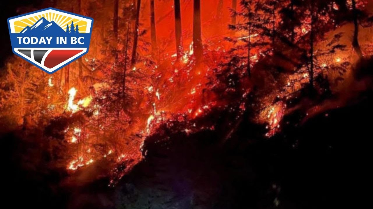 Coastal Wildfire battles blaze in forest northeast of Maple Ridge - YouTube