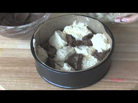 Видео рецепт Ванильно-мраморный пирог (бисквит)