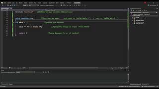 1 программа на C++ , вывод Hello World в консоли