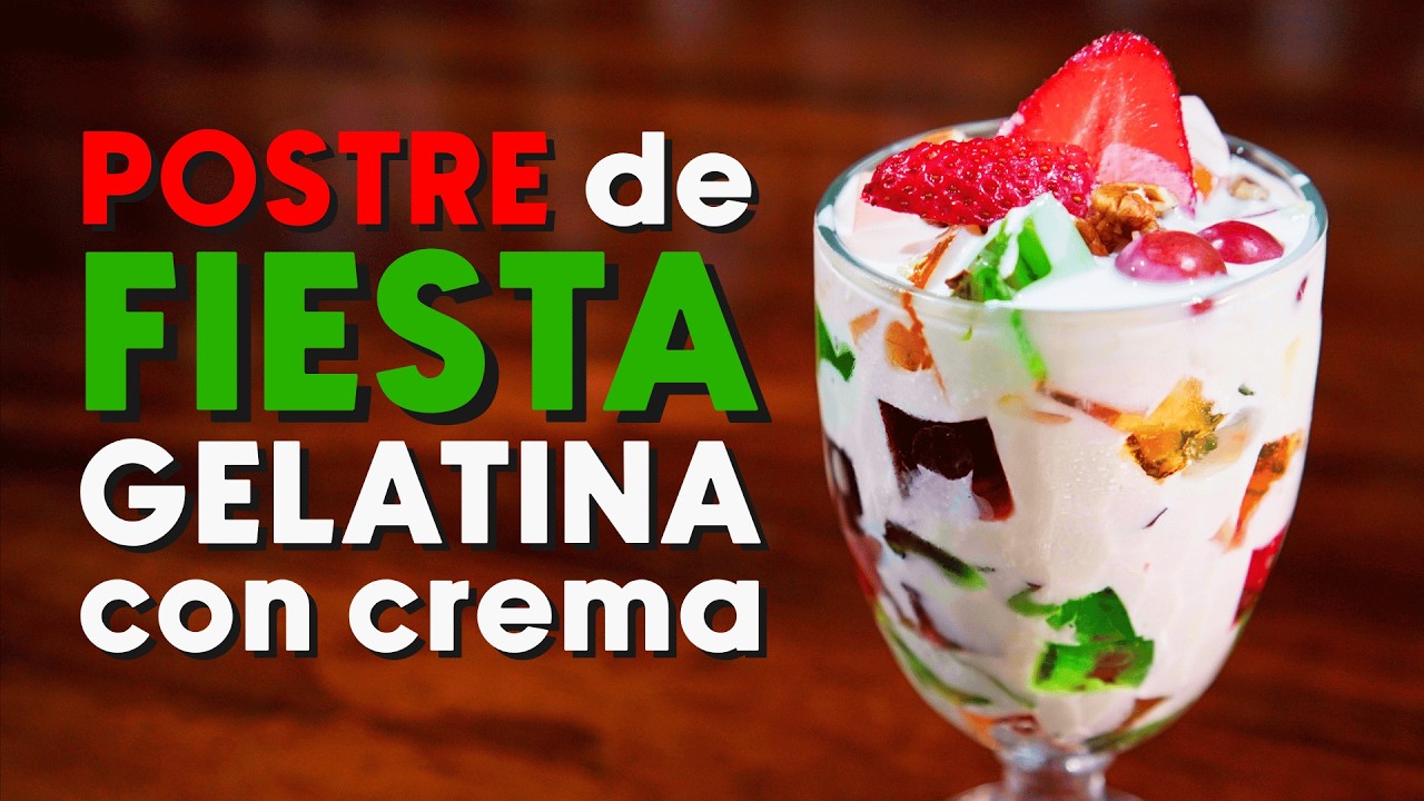 GELATINA DE MOSAICO Con Crema De 3 Leches ¡POSTRE DE FIESTA!