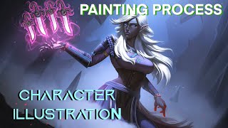 Drow Rogue (DND OC): Splash Art Painting Process