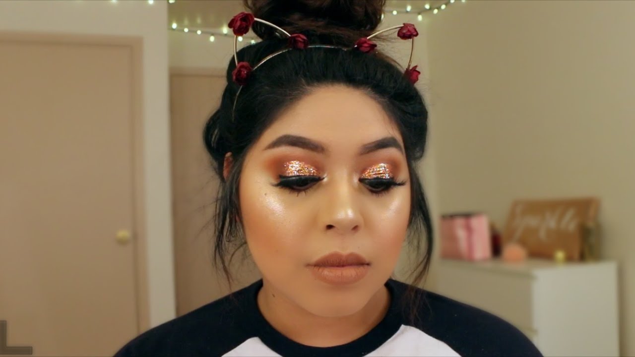 EASY COPPER GLITTER GLAM | Makeup Tutorial - YouTube