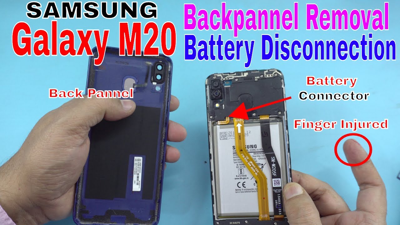 Samsung Galaxy M Backpanel Removal Battery Disconnection Teardown Disassembly Youtube