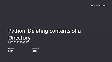 Python: How to delete the contents of a Directory/Folder?