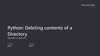 Python: How to delete the contents of a Directory/Folder?