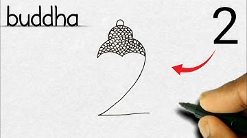 Easy Goutam Buddha Drawing from number 2 | Step By Step drawing | ছবি আঁকা