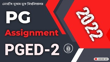 NSOU PG Assignment PGED-2 || Live || NSOU PGED2 MCQ Question/Answer