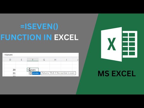 Iseven Function in excel | Excel function tutorials