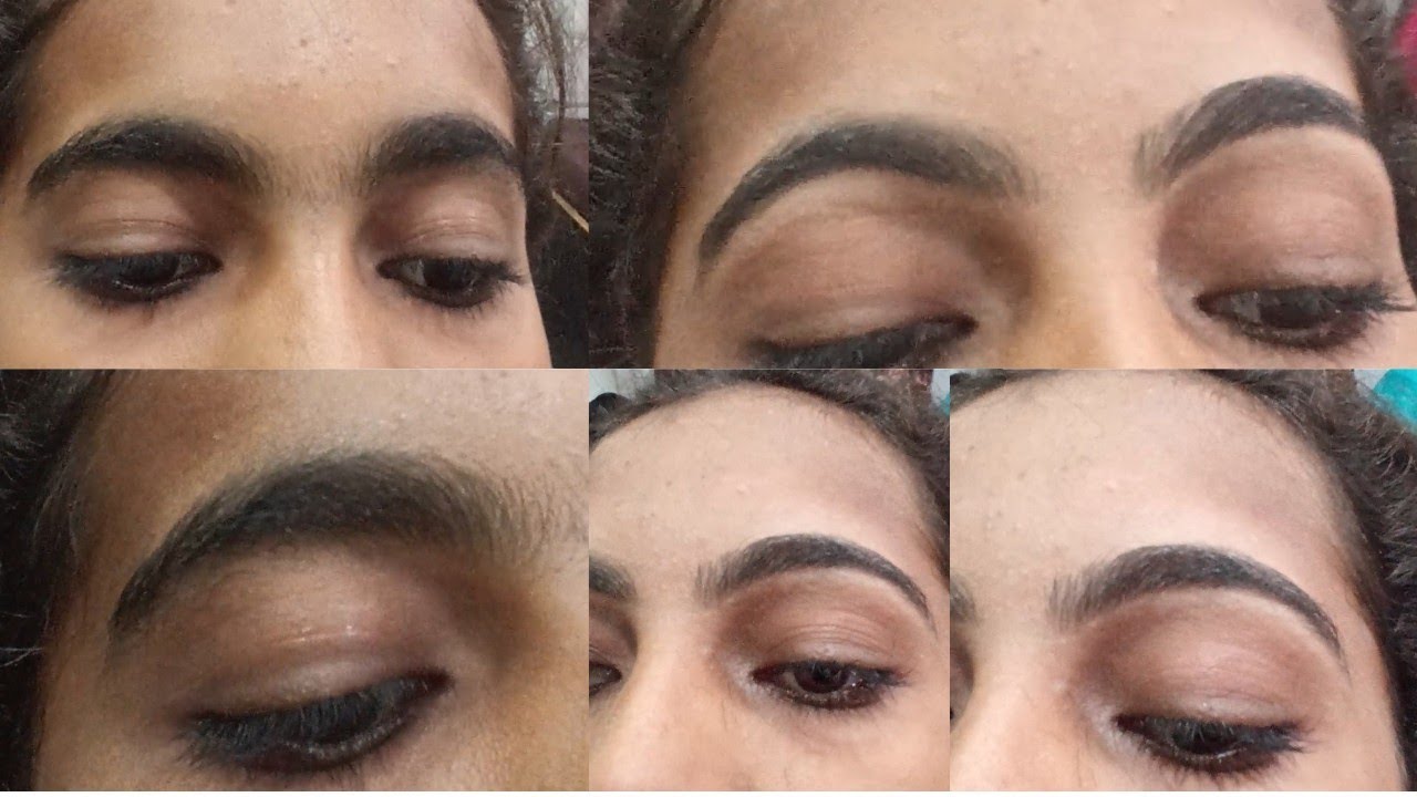 thick eyebrow threading kaise shape me kare eyebrow ki moti shape YouTube