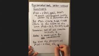 Parameterized, Vector Valued Functions