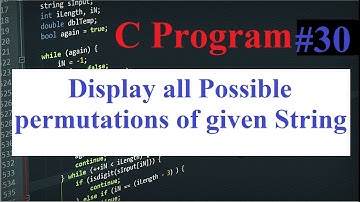 C Program #30: Display all possible permutations of given string