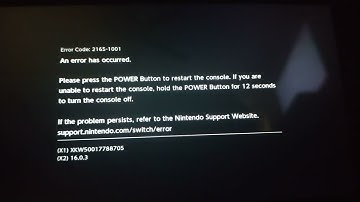 Nintendo Switch Error Code 2165-1001