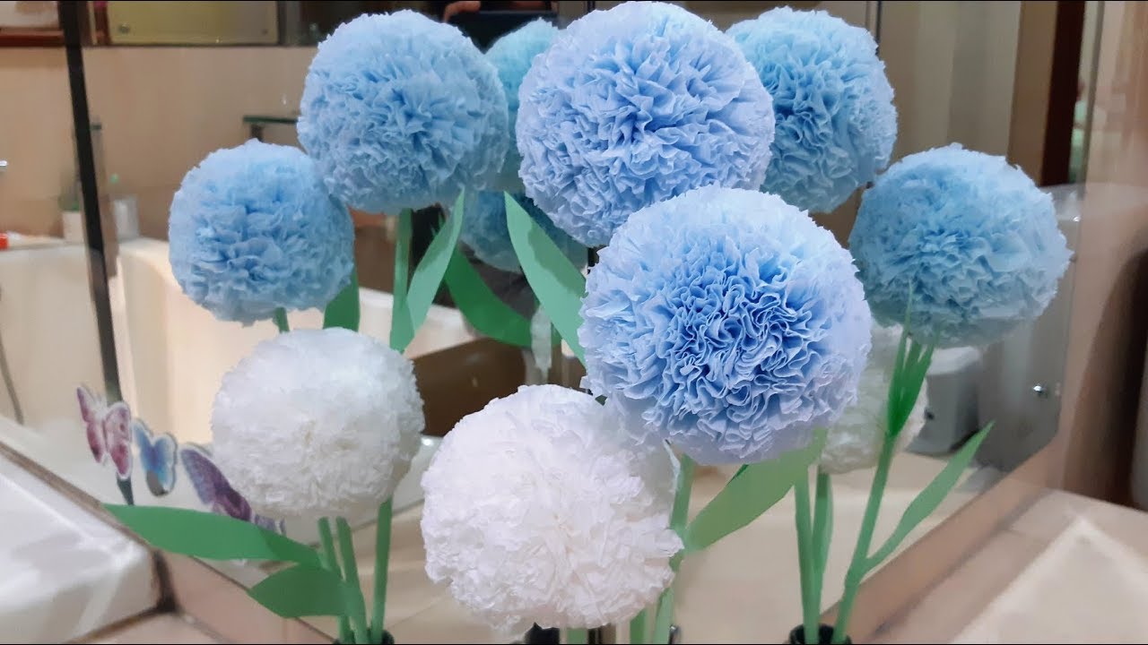 Cara Membuat Bunga Bundar Pompom Cantik Dari Tissue Gulung Tissue Paper Flowers Youtube