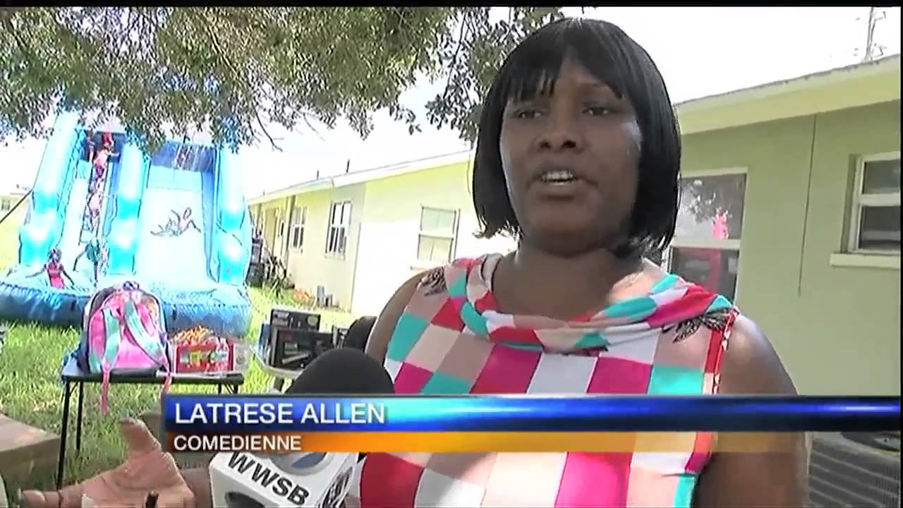 comedienne Latrese Allen and fans back to school drive - YouTube