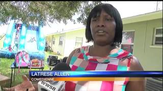 comedienne Latrese Allen and fans back to school drive