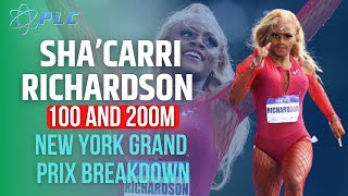 Sha'carri Richardson 100 and 200M New York Grand Prix Breakdown
