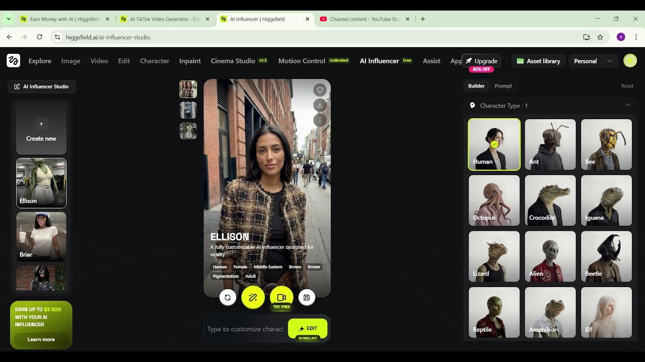 AI Influencer studio powered by Higgsfield