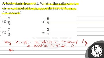 A body starts from rest. What is the ratio of the distance travelled by the body during the 4 th...