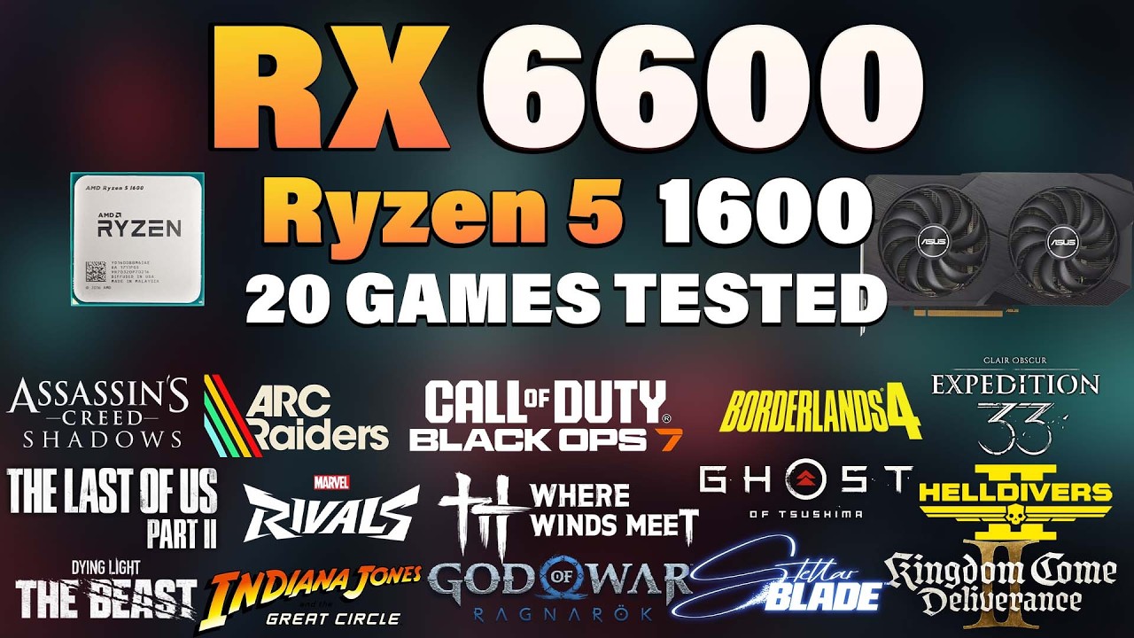 RX 6600 Ryzen 5 1600 Tested 20 Games In 2026 RX 6600 Gaming Test 