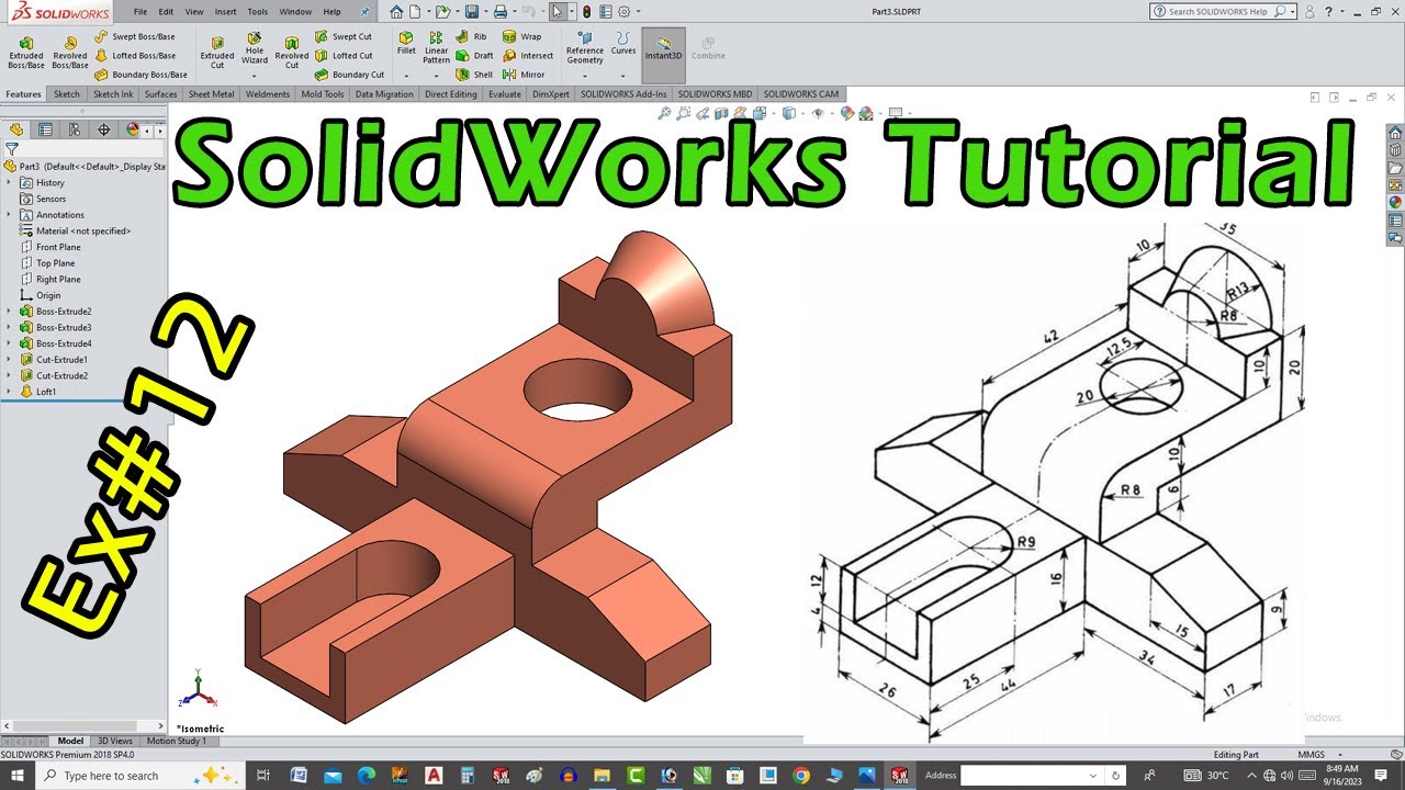 How To Make Part In SolidWorks Tutorial For Beginners In Hindi/Urdu ...