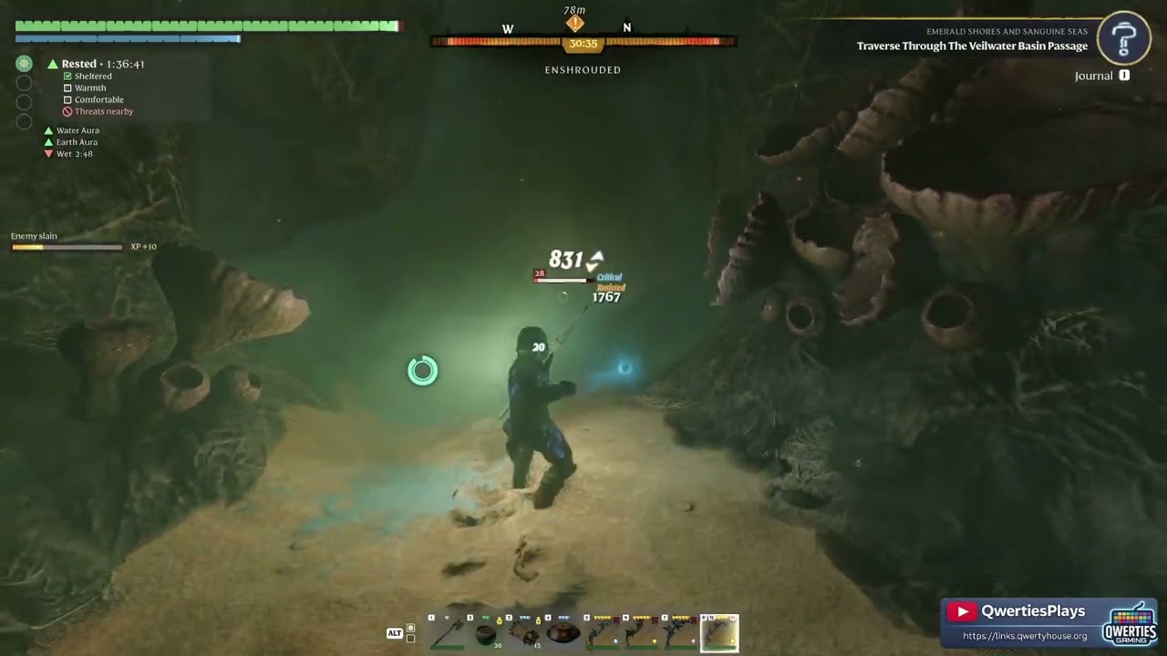 Sort of a playtest back in #enshrouded doing some #gaming heading to veilwater basin #notalking