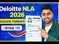 👉Deloitte NLA 2026 Resume Format | Official Resume Tips for Freshers #deloittenla #resumetips