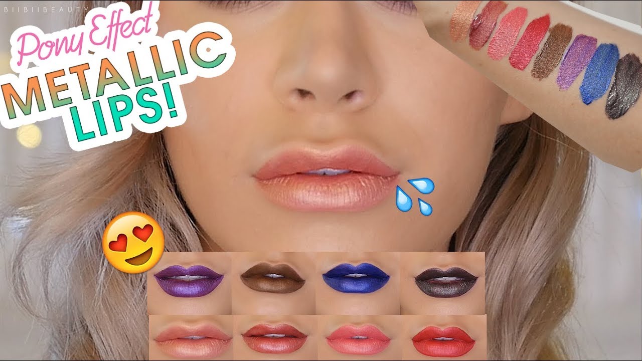 PONY EFFECT METALLIC MATTE LIP COLOR SWATCHES & DEMO